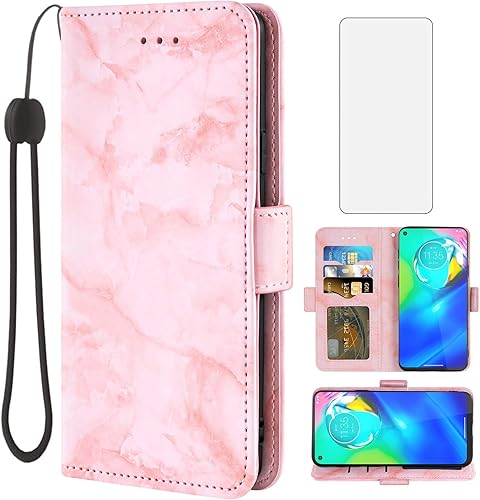 Asuwish Funda compatible con Moto G Power 2020 y protector de pantalla de vidrio templado, accesorio para celda, ranura para tarjetero, función