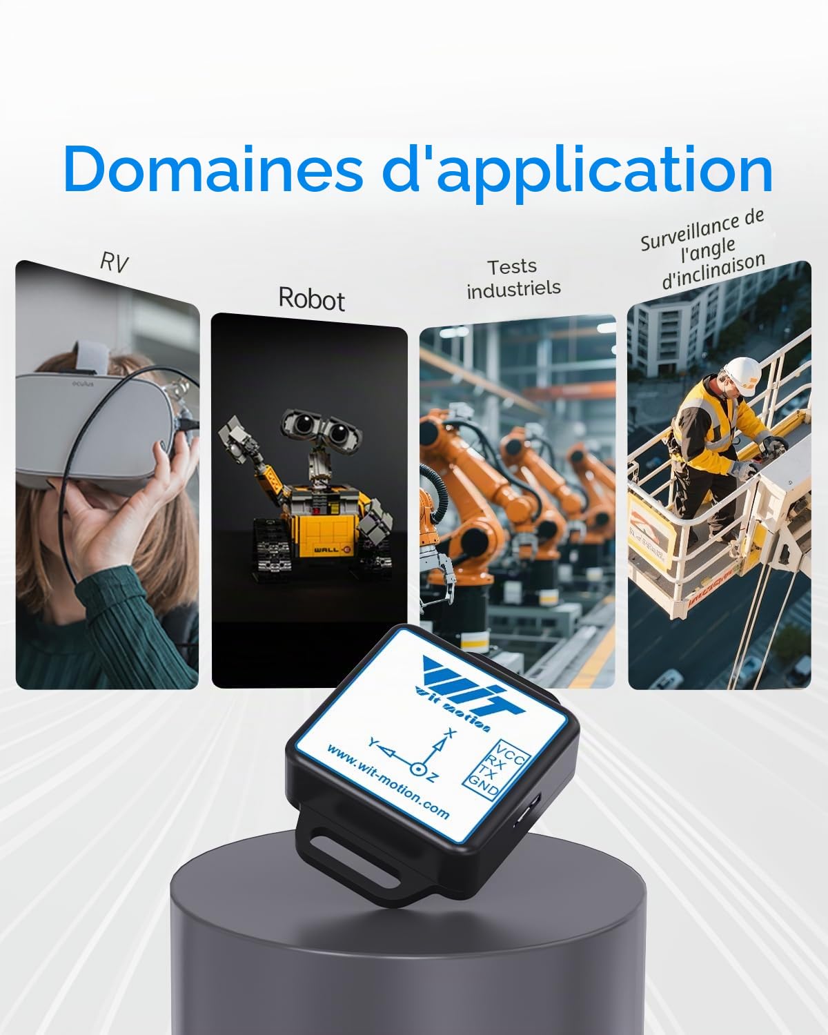 [Enregistreur d'accéléromètre IMU] WT901C-232 Capteur d'inclinaison 9 axes, accélération 3 axes, gyroscope, magnétomètre, inclinomètre, boussole numérique, module USB RS232 MPU9250