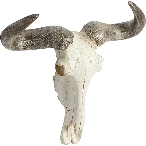 Deco 79 Polystone Cow Home Wall Decor Skull Wall Sculpture, Wall Art 16
