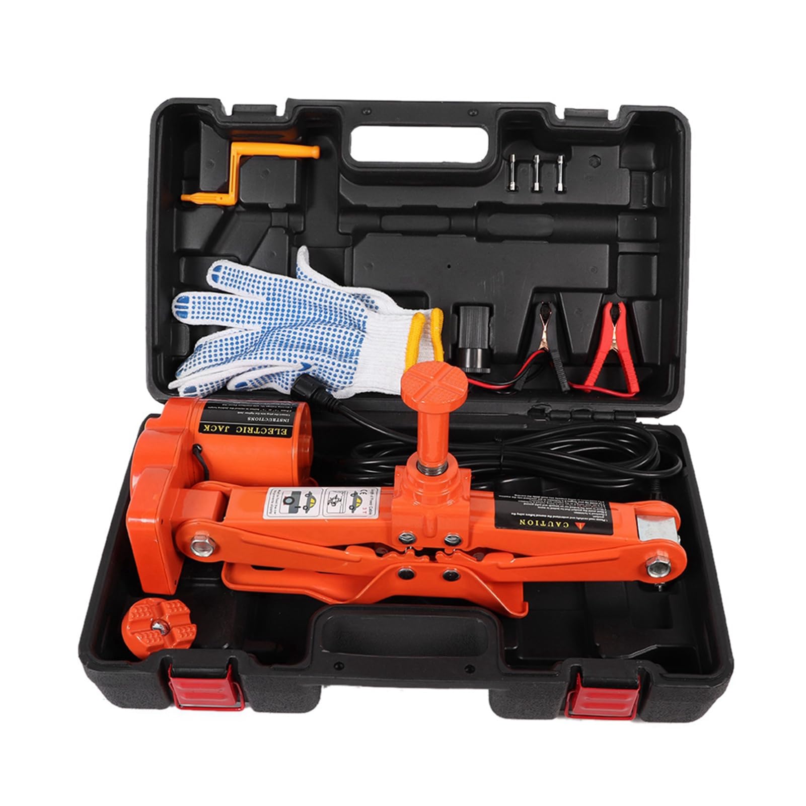 Cric Elettrico a Forbice Cric Automatico Ad Alta Resistenza da 12 V e Set di Chiavi Elettriche per Sostituzioni e Riparazioni di Emergenza Pneumatici su Strada Compatto e Durevole (Set