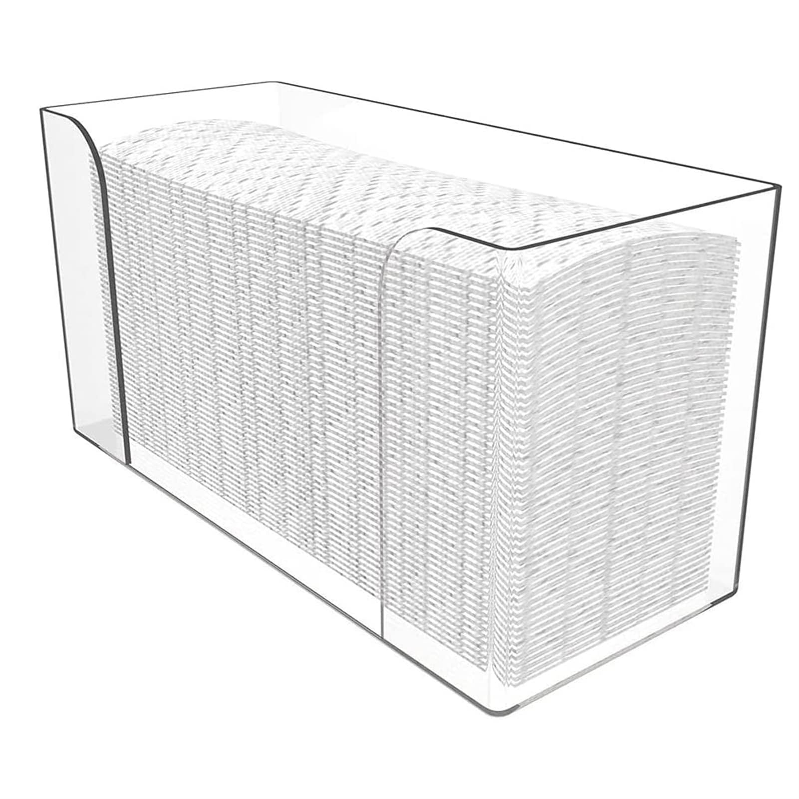 Dispenser di Asciugamani di Carta da Appoggio in Acrilico Trasparente - Porta Asciugamani per Ospiti Adatto per Asciugamani Piegati a Z o C - Capacità 150 Asciugamani - 29 x 10,6 x 17 cm