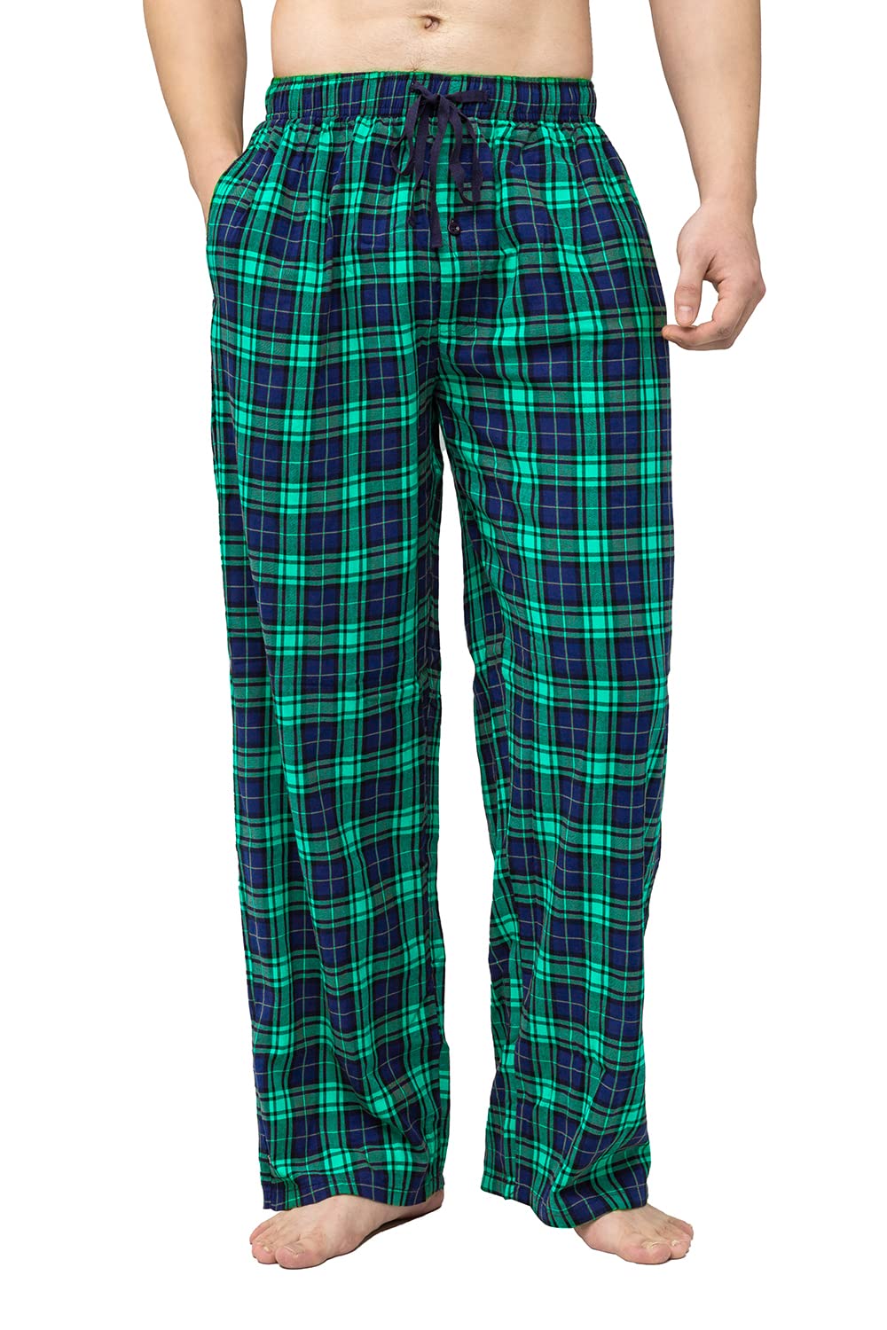 Men's Pajama Pant 100% Woven Cotton Plaid Sleep Elastic Waistband Lounge Wear Long Pjs-image-26