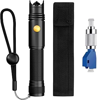 [Rechargeable] Visual Fault Locator 30MW (FC to LC Adapter Included), VFL 30 KM,Optical Fiber Cable Fault Tester, Optical Fiber Red Light, Suitable for LC, FC, SC, ST 2.5mm Universal Connector