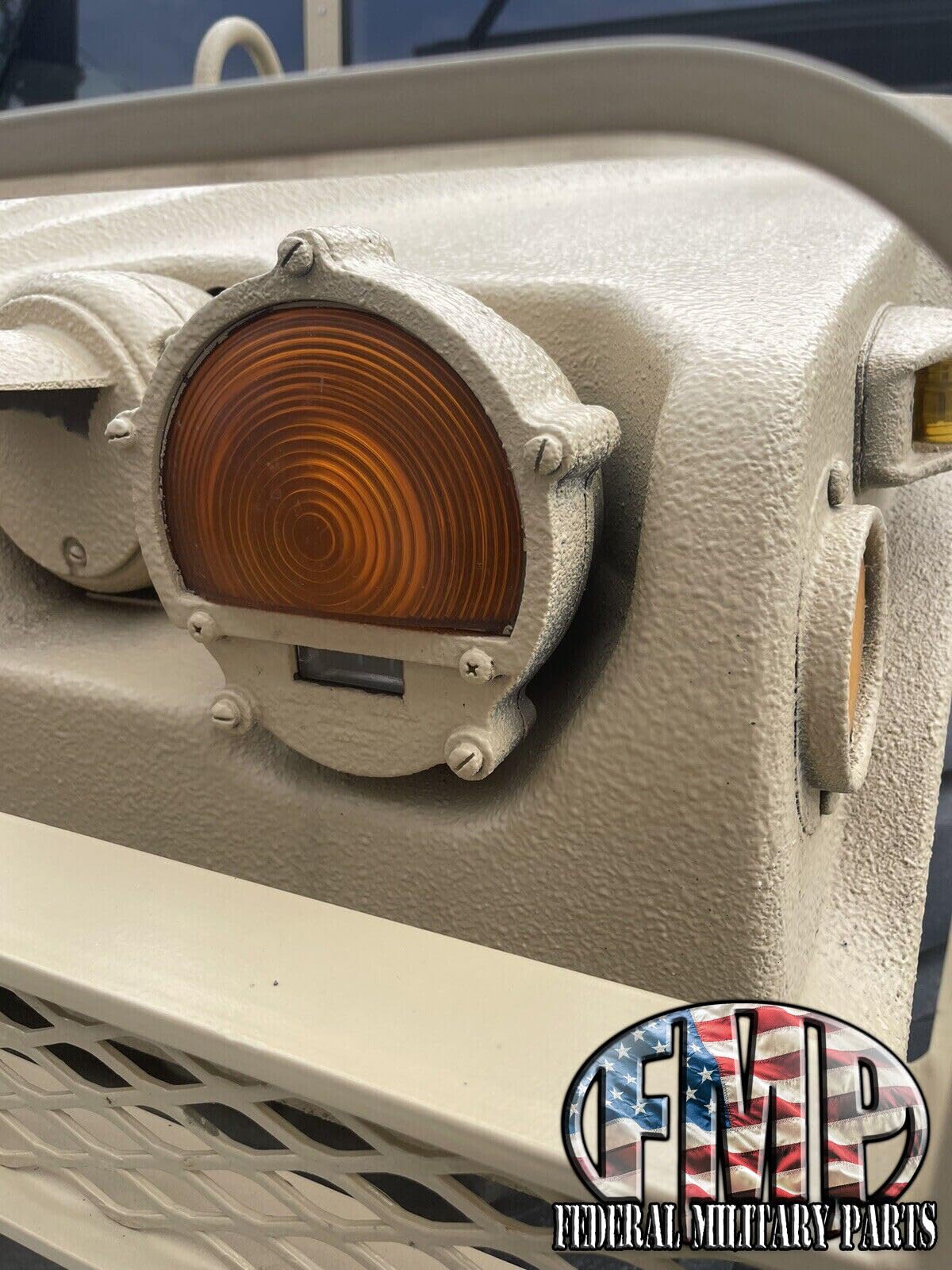 2 Pack Military Front Turn Signal Assembly - Tan With Amber LED Light - Compatible with Humvee M998-24v Universal