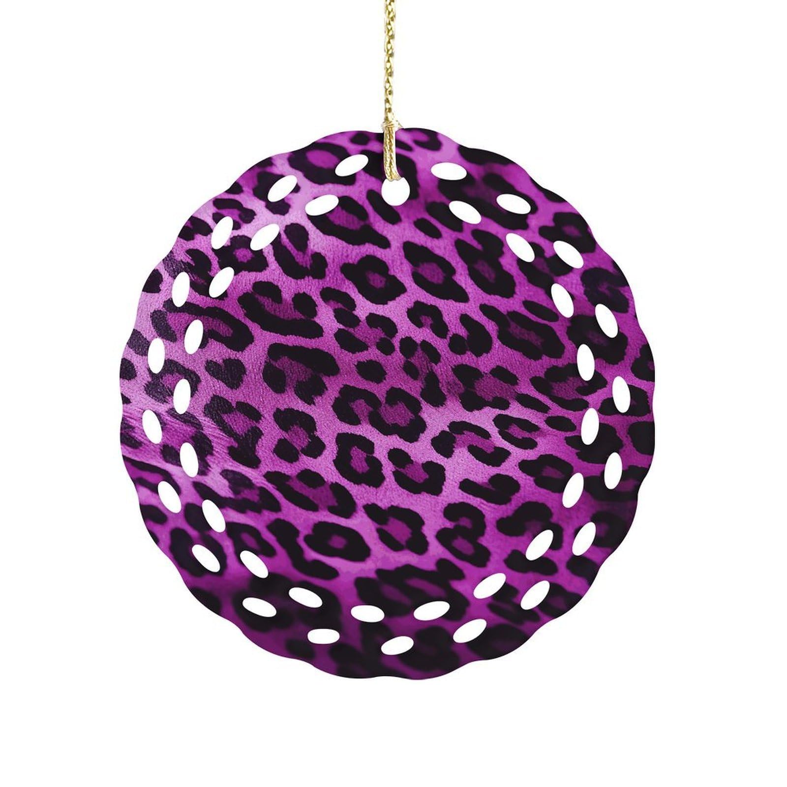 Wsoihfec Women's Style Purple Leopard Hanging Ornament 3 Inch Round,1-Pack,Xmas Decor -Two-Sided Printed,Friend Ornament Gifts For Friends Coworker Sisters