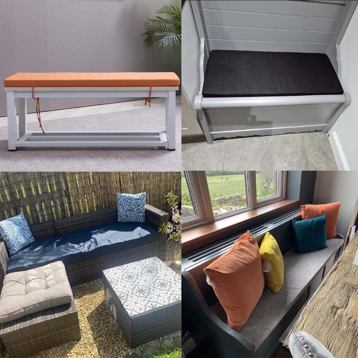 Sangles d'extérieur imperméables de qualité supérieure pour banc de jardin et balancelle – Coussin de siège rembourré de rechange pour canapé de terrasse 2 places et canapé d'intérieur – Résistant aux