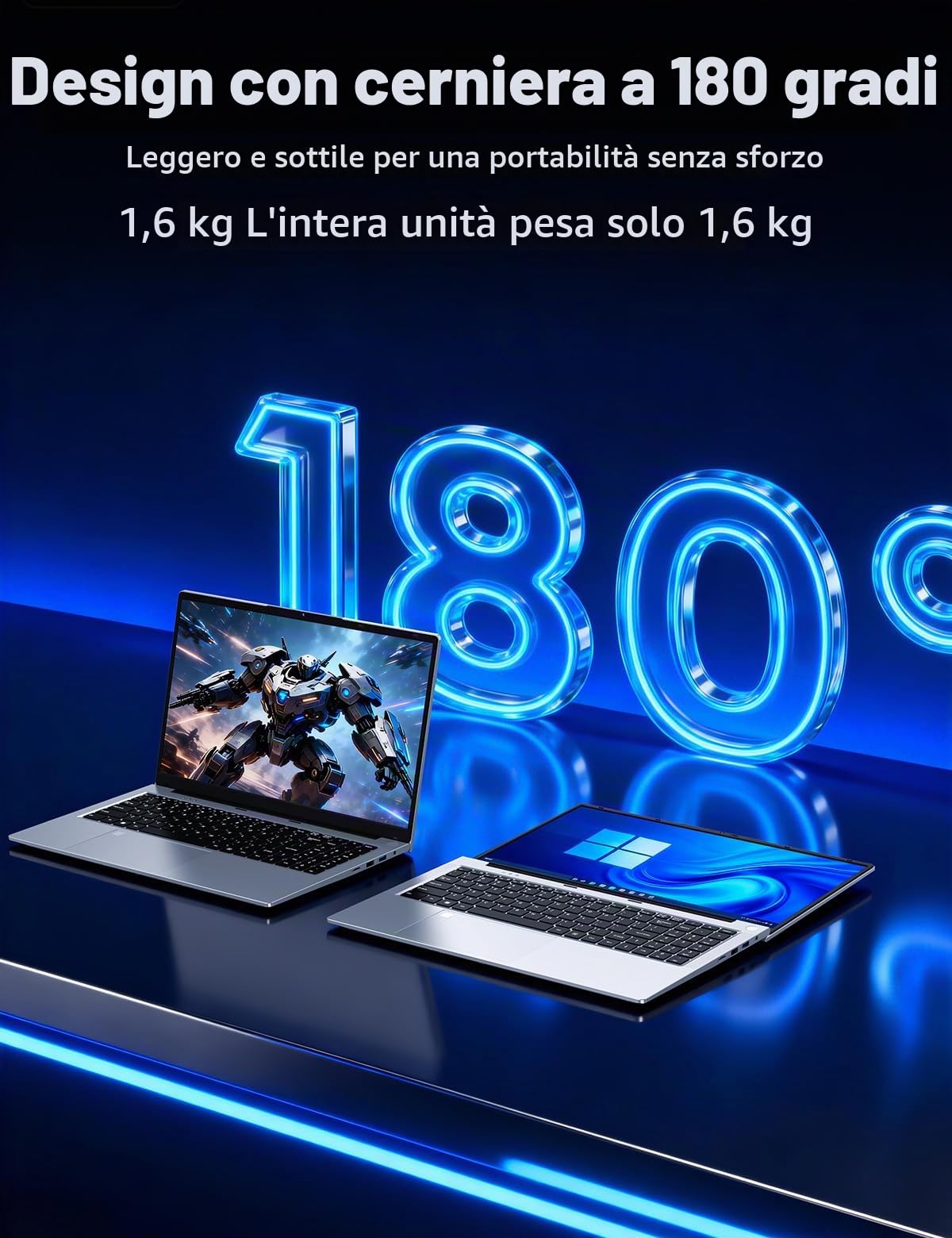 FUNYET Computer Portatile, 2026 Nuovo PC Portatile da 15,6 pollici, 32 GB di RAM, SSD da 1 TB,Laptop R7-6800H, Gaming Laptop IPS FHD 1920*1080 Notebook,Fingerprint scanner,Backlit keyboard, 5000 mAh