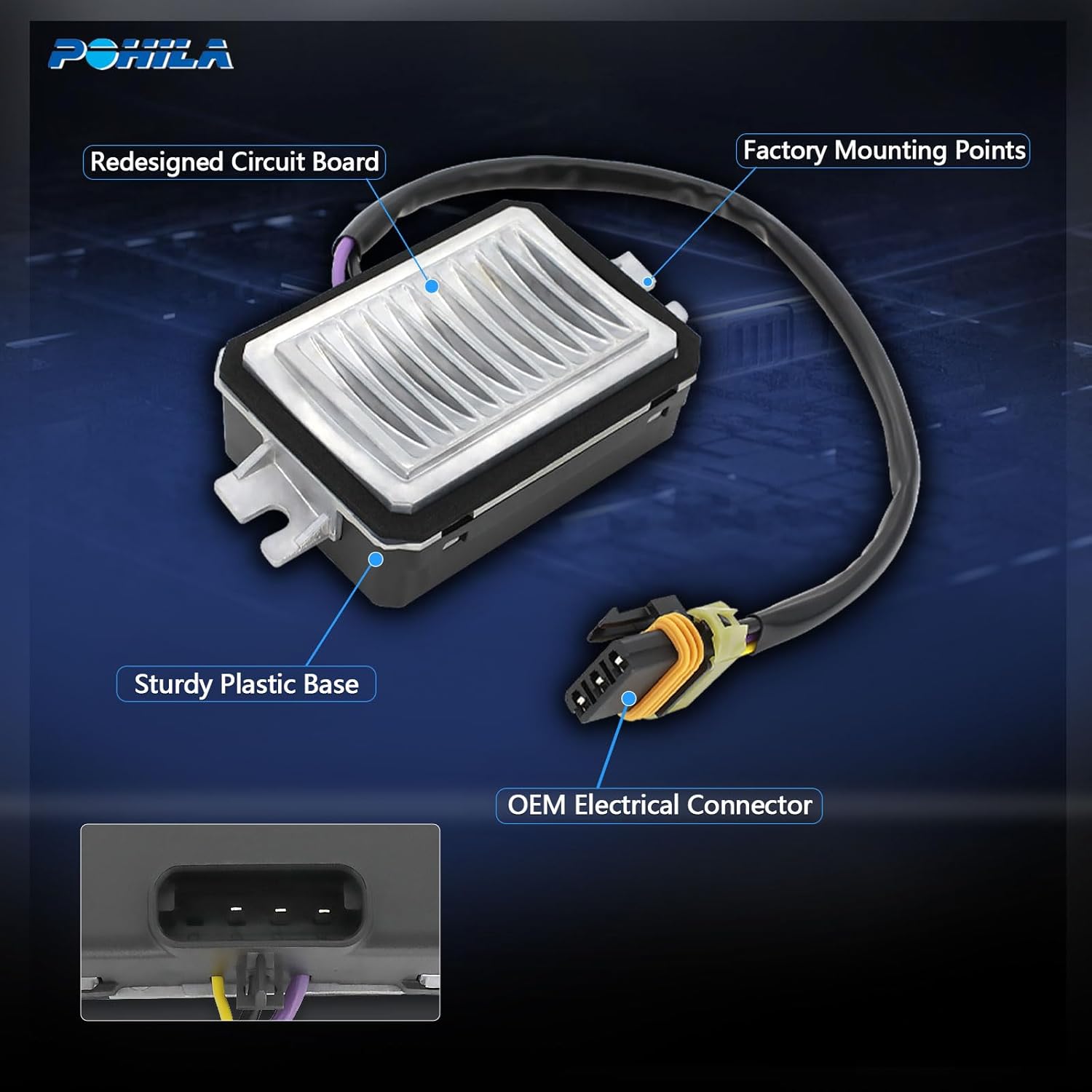 HVAC Blower Motor Resistor with Wire Harness Kit Compatible with Cadillac, Buick, Pontiac, Oldsmobile Vehicles - Lesabre 2000-2005, Bonneville 2000-2005, Seville 1998-2004, DeVille, Aurora