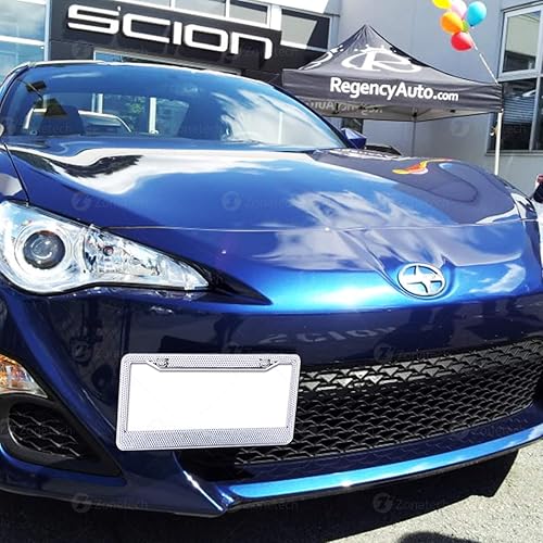 Miniatura 6 de Zone Tech - Marco brillante para matrícula, paquete de 2 unidades, marco de matrícula con tornillos de montaje