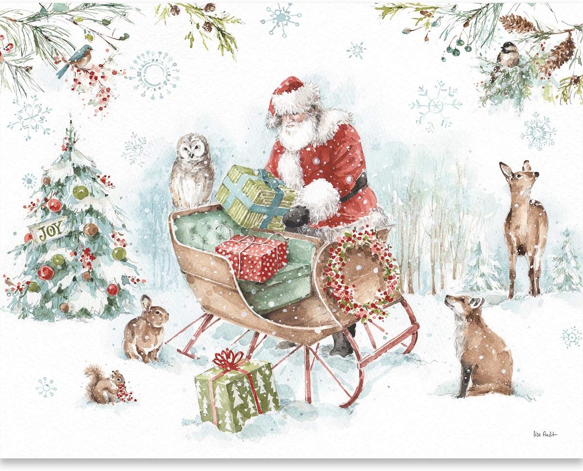 LANG Magical Holiday Boxed Christmas Cards, 8 Pop-Up Christmas Cards with Envelopes, Linen-Embossed Paper Stock