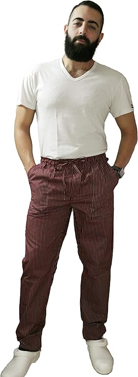 Pantaloni Da Lavoro Unisex Per Cuochi - Made In Italy, Con Tasche E Chiusura Lampo - Foto 3