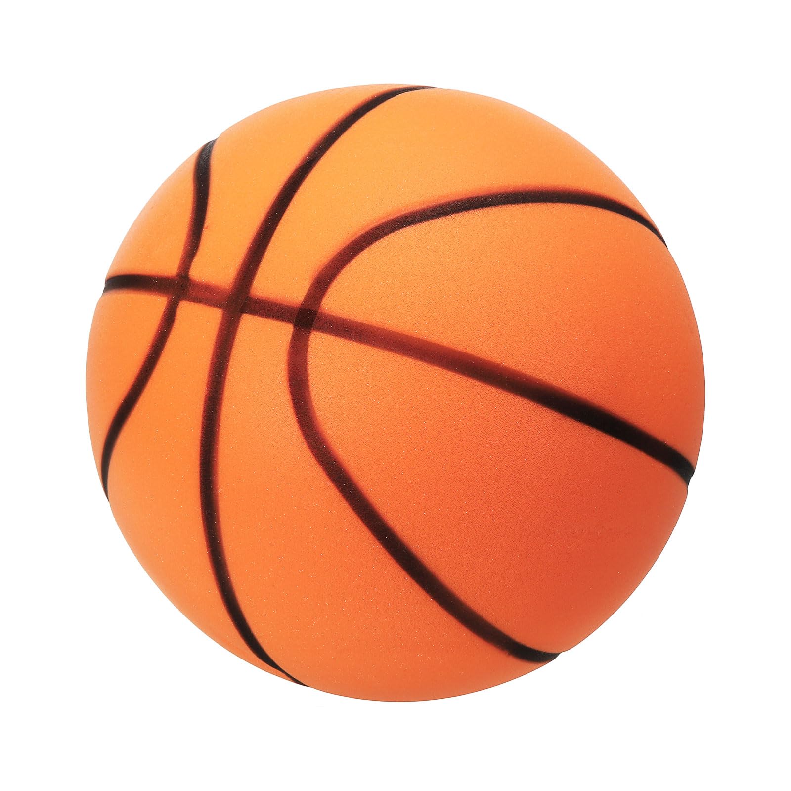 PATIKIL Silent Basketball Size 7 (9.5"), No Noise High-Density Foam Dribbling Indoor Basketball with Net Bag for Quiet Dribbling and Indoor Sport, Orange