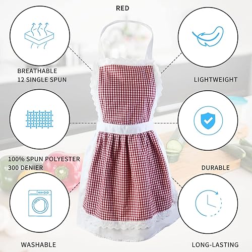 Miniatura 3 de Boczif Delantal a juego para niños y mamá, juego de delantal de cocina para mujeres y niños con sombrero de chef para cocinar, hornear, barbacoa