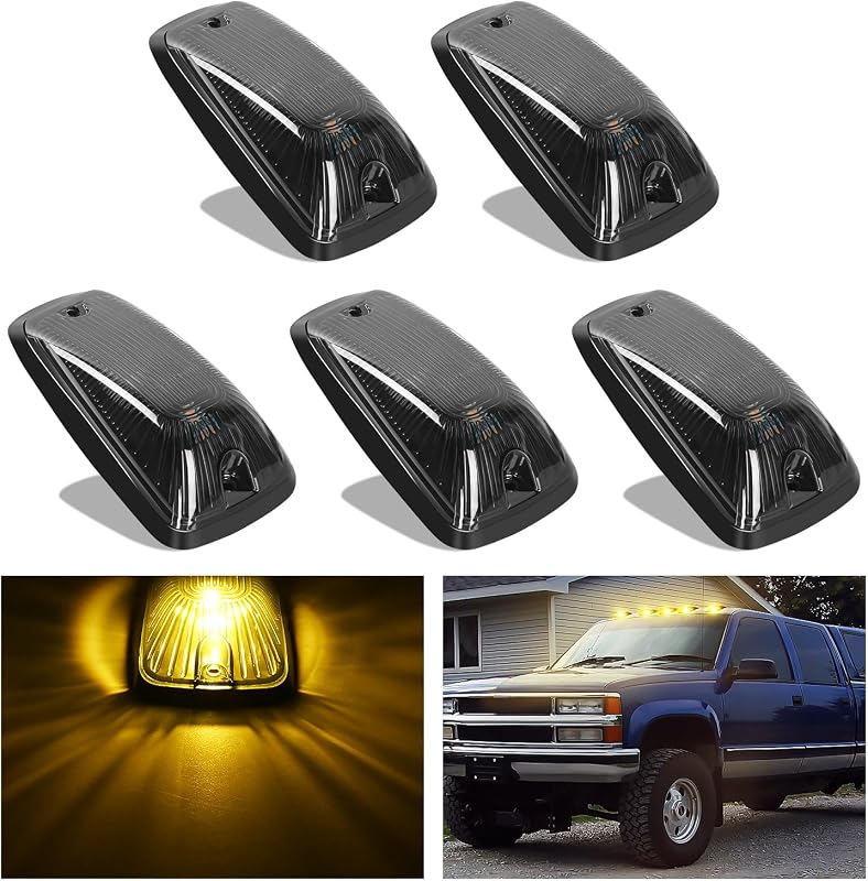 Luzes de posição LED para teto de cabine Nilight com lente fumê para GMC Chevrolet C/K 1988–2002 – Kit com 5 unidades