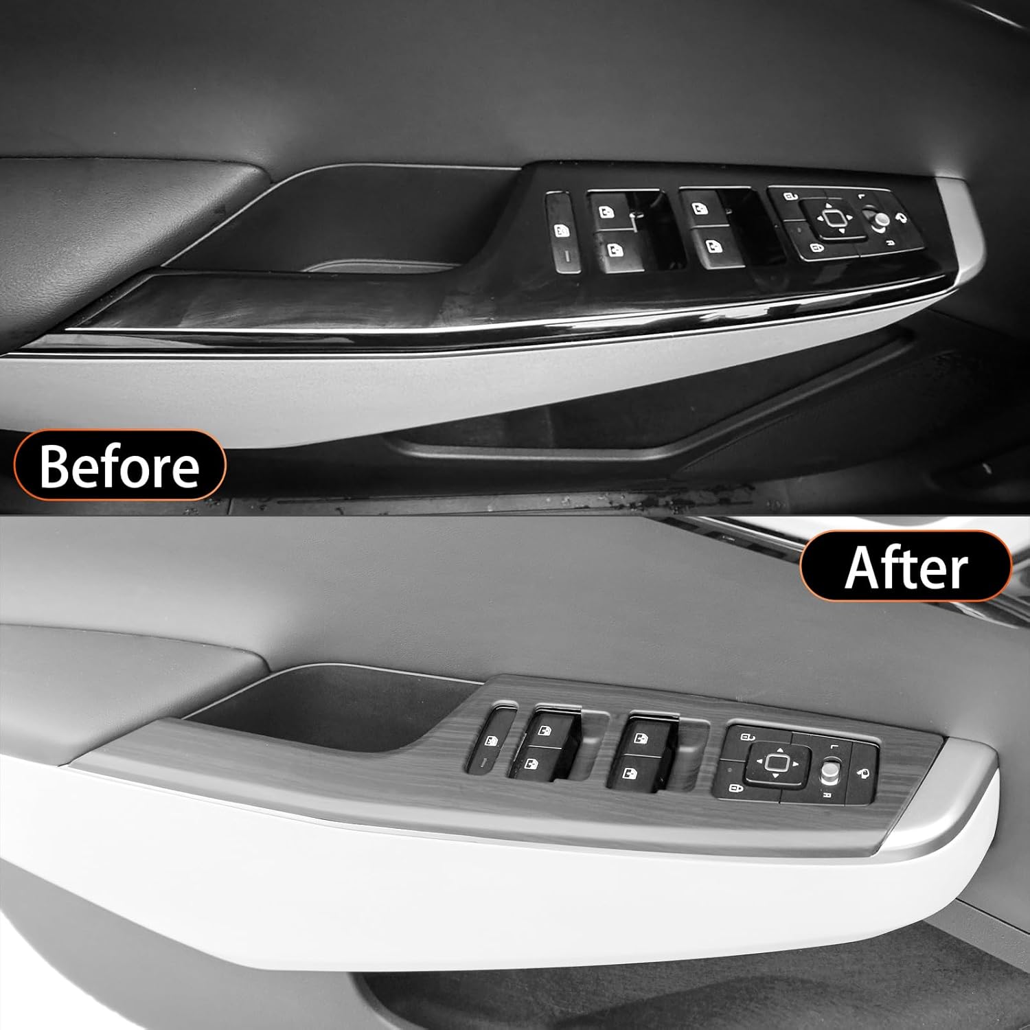 YOUTOOCAR Window Switch Panel Trim Covers Compatible with Kia EV6 2022-2026 Accessories (Wood Grain)