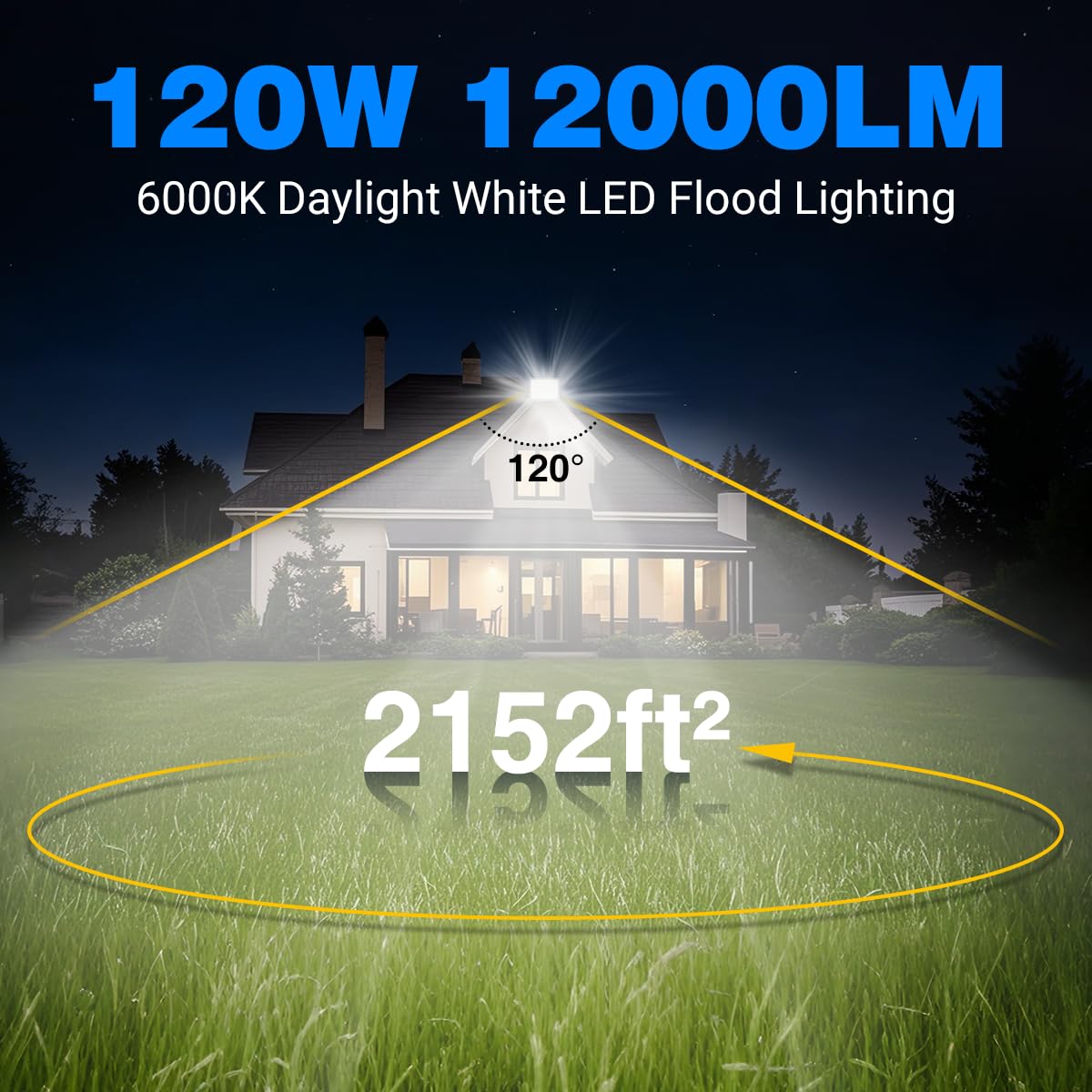 50W LED Flood Light Outdoor, 2 Pack 6000LM LED Work Light Outdoor...