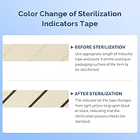 Vista 2 de JMU Cinta para Autoclave, 1'' x 60 Yardas, Cinta Indicadora de Esterilización para Esterilización con Vapor
