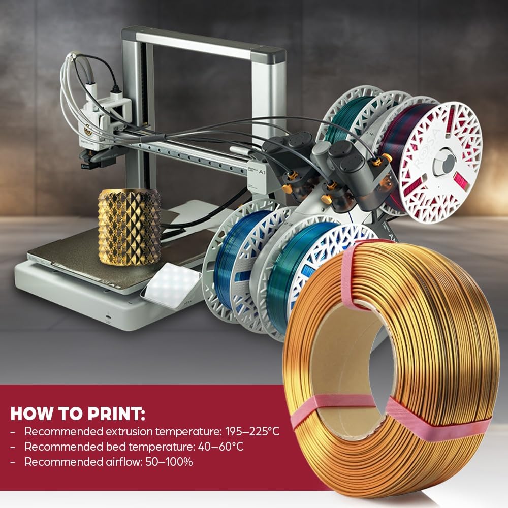 ROSA3D PLA Magic Silk Filament 1,75 mm do drukarek 3D, Goblin Szpula 0,3 kg