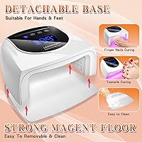 Vista 4 de Lámpara de uñas LED UV recargable, luz UV inalámbrica de 96 W para uñas con mango, lámpara de curado profesional para uñas de gel con 42 cuentas, 4