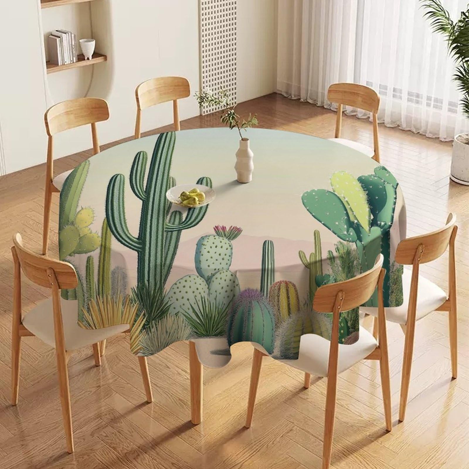 ORDOBO Round Table Cover -Abstract Patterns 3D Print Waterproof Protect Table Cover Fashion Countertop Decoration For Kitchen Home Dinner 152X152Cm