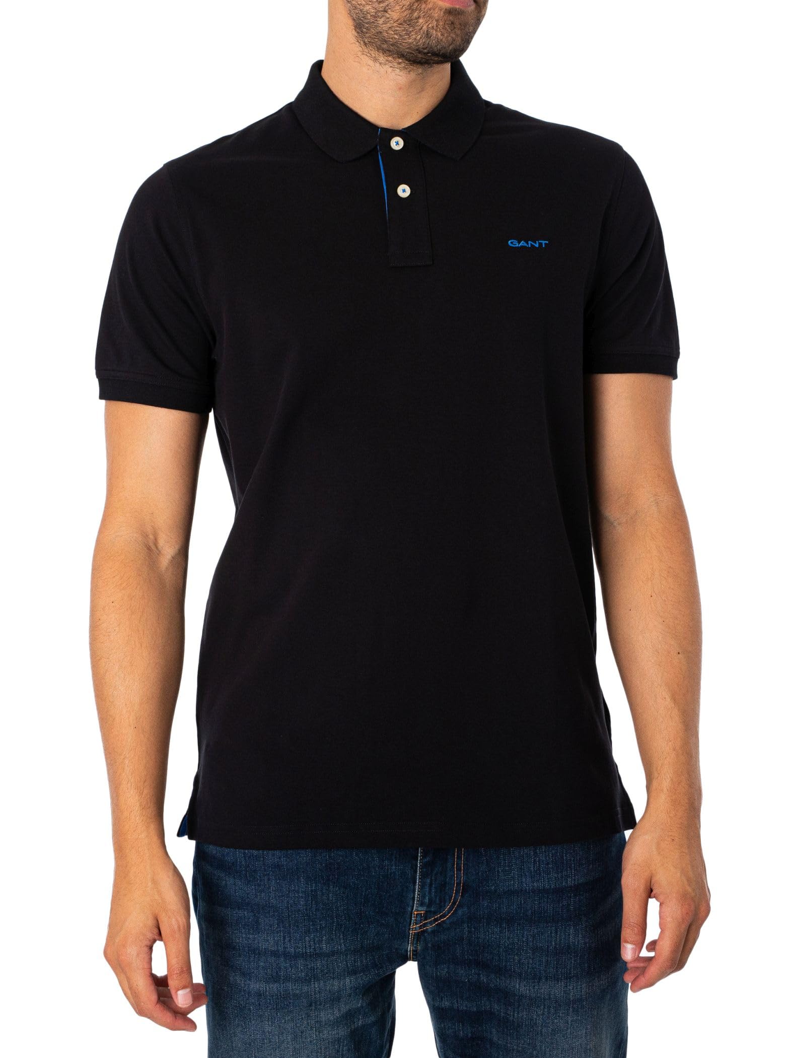 Gant Reg Contrast Pique Ss Rugger, Polo Uomo, Nero ( Black ), Xl-image