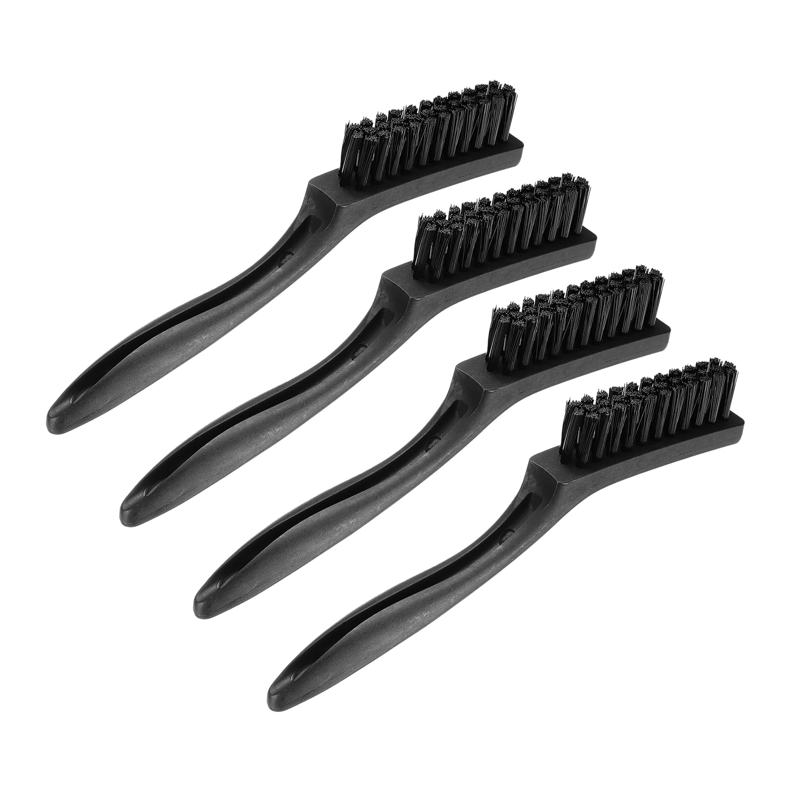 Muiltvoe 4pcs Antistatic Brush 20x84mm Portable PP Handle Nylon Anti Static Cleaning ESD Brushes for Electronics Computer Keyboard, Black