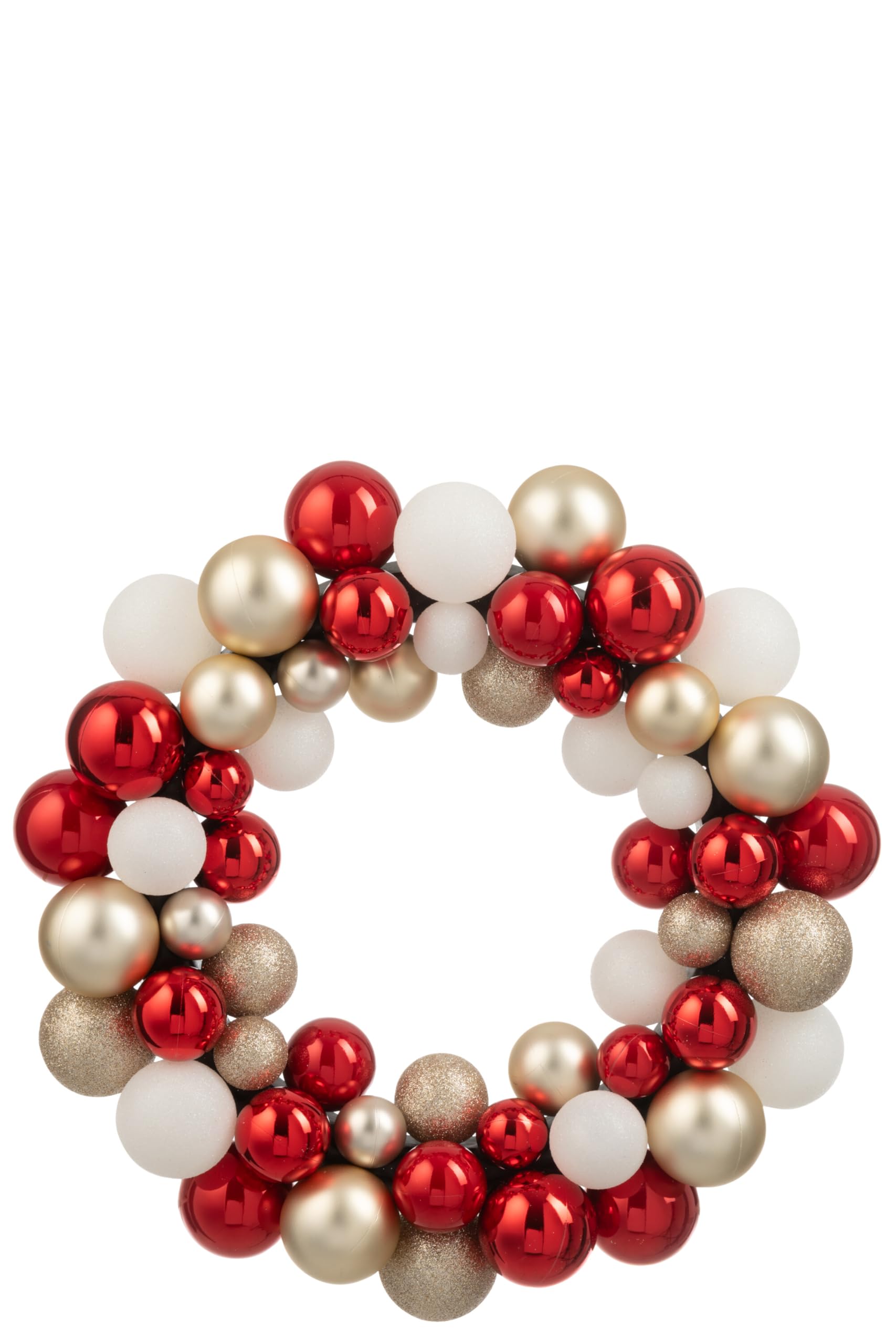 Couronne de Boules de Noël J-Line pour Décoration de Porte et Table Festive