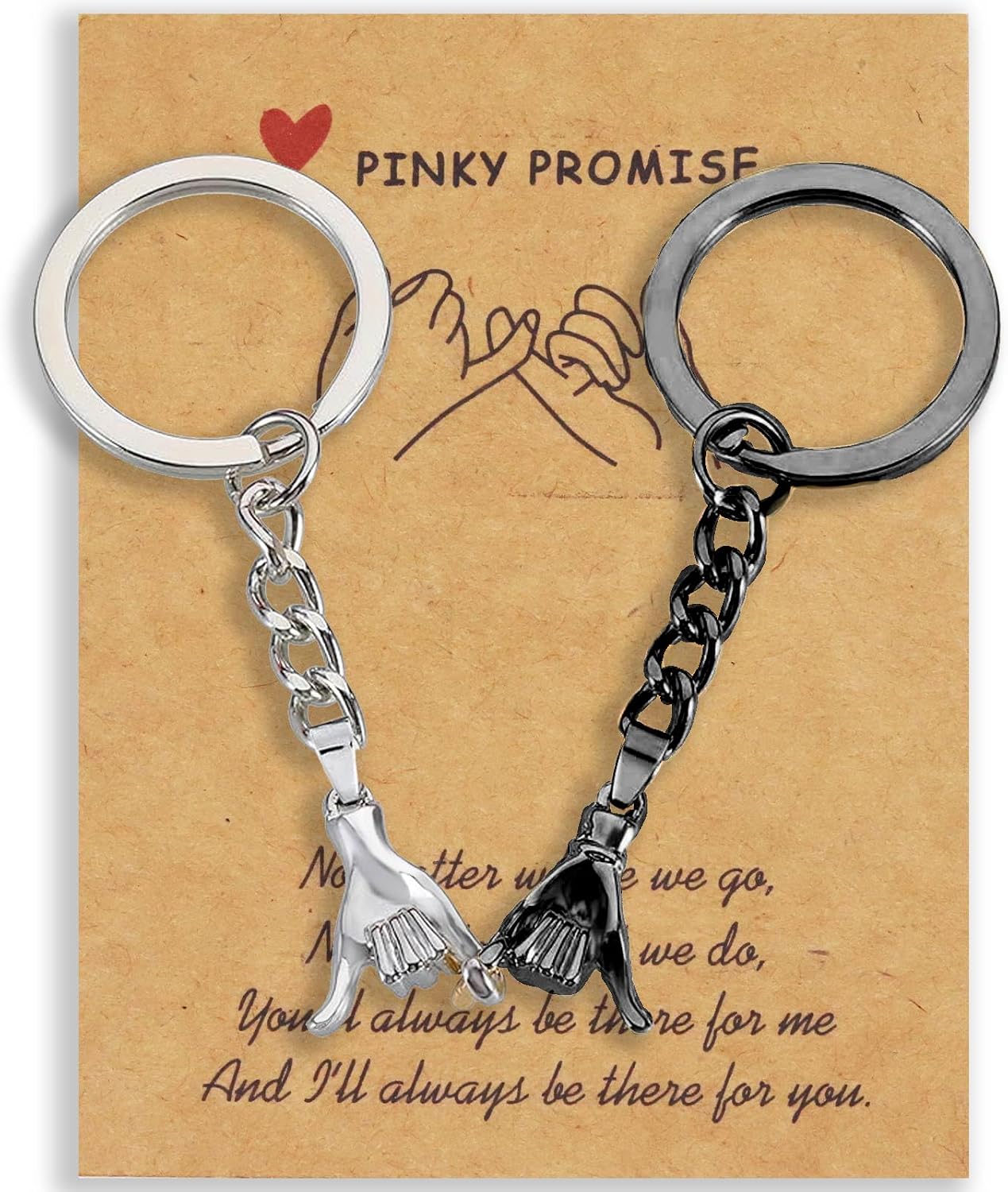 Gift for Boyfriend Girlfriend Pinkie Promise Matching Keychain