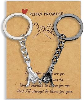 Gifts for Boyfriend - 2PC Pinkie Promise Matching Couples Keychain Gift for Boyfriend Girlfriend Long Distance