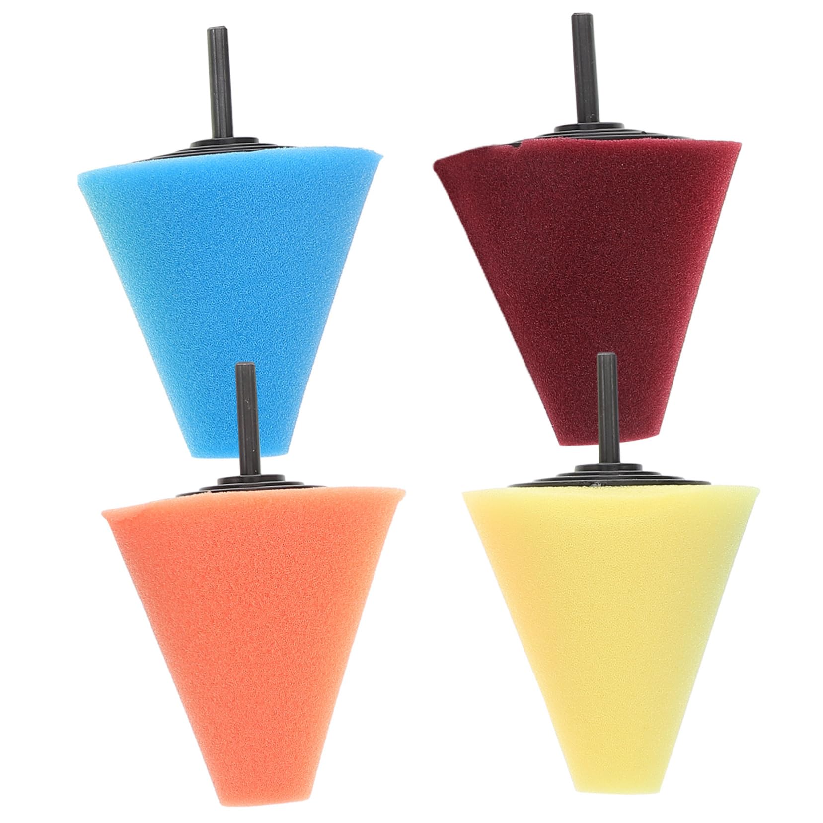 Homoyoyo Wheel Wax Sponge Kit for Car 4pcs Wheel Polishing Pads Drill Mini Buffing Pads Beauty Made of Foam