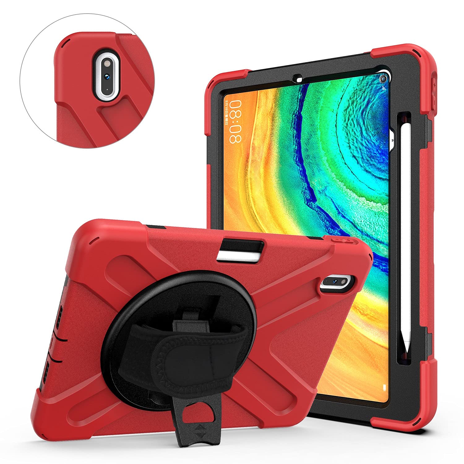 Pokrywa tabletki dla Huawei MatePad Pro 10.8/10.8 5g, Kids Full Ciało na wstrząsy na wstrząsy tabletki z paskiem na rękę/Pasek na ramię Obrotowy kickstand