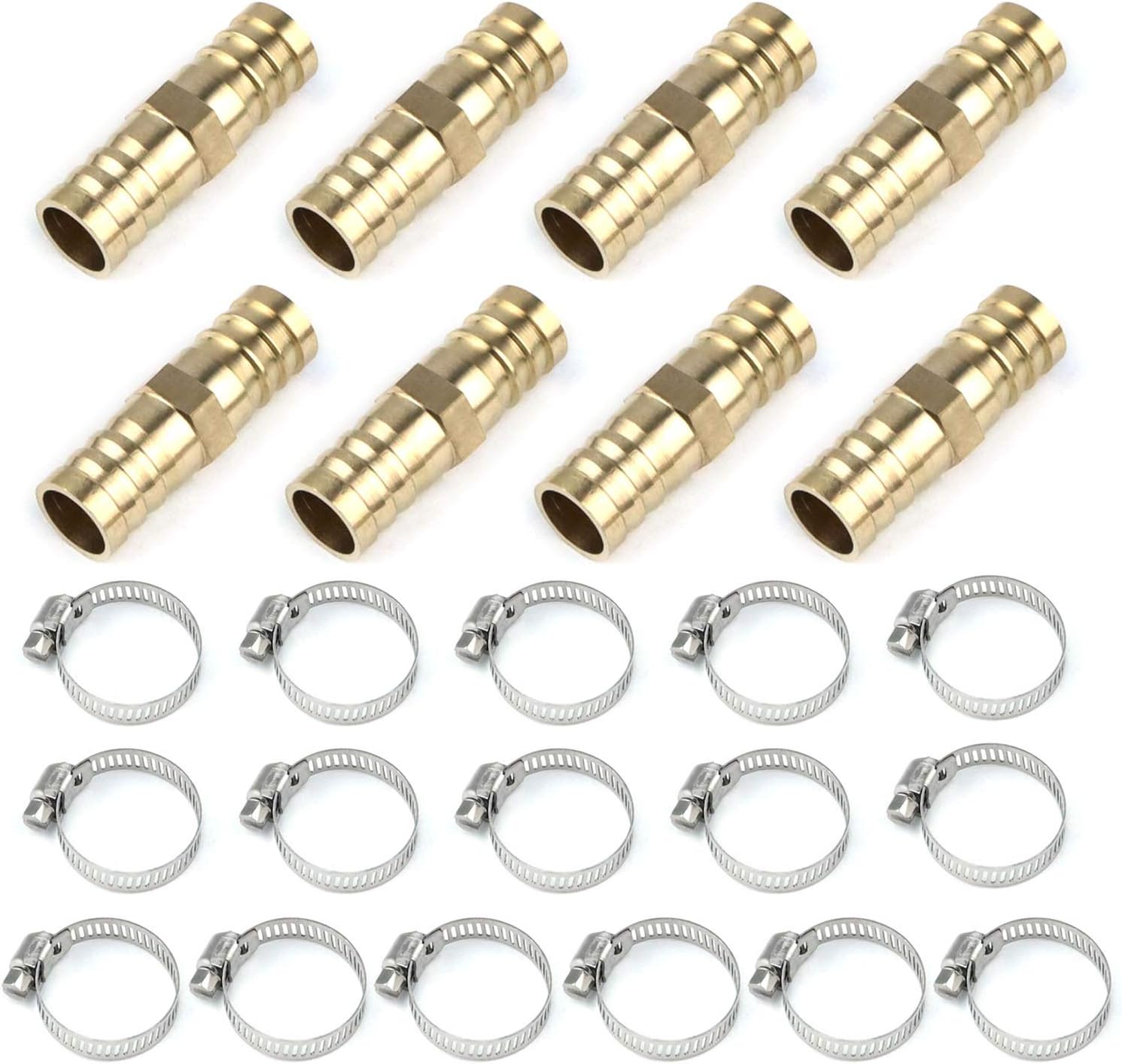 Hamineler 8 Pieces 5/8 Inch Brass Garden Hose Repair Kit