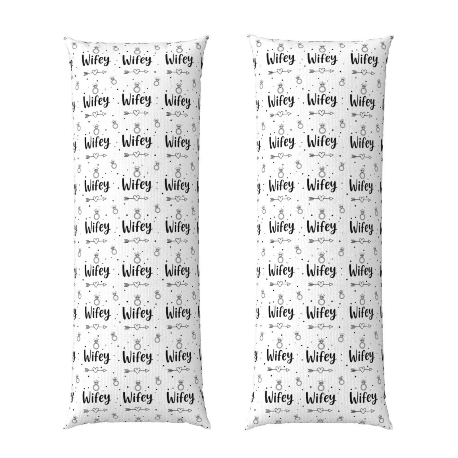 Body Pillow Cover 20x54, Diamond Bride Wifey, Decorative Zippered Pillowcase, Soft Cozy Flannel Fabric, Cushion Case for Couch Sofa Bedroom Home Decor
