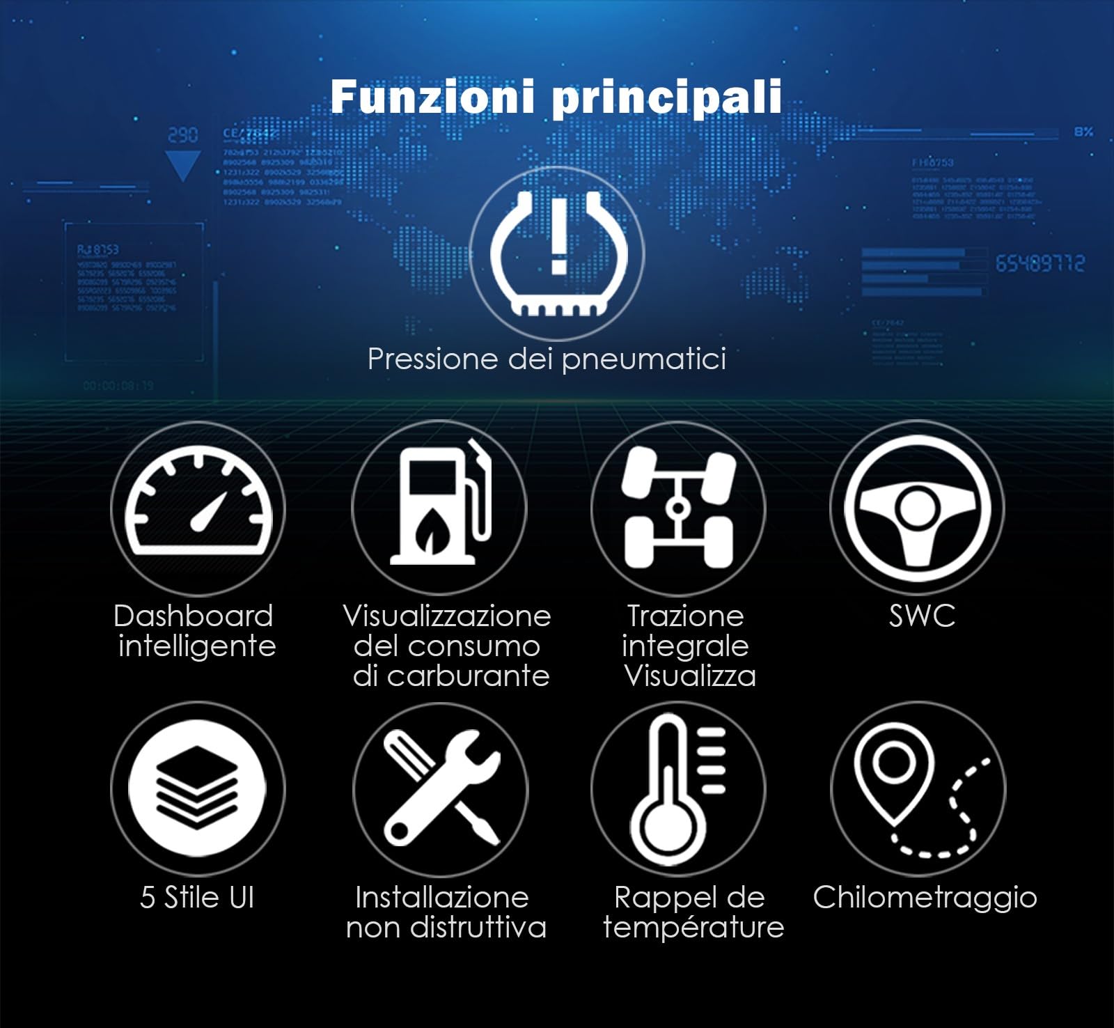 12,3" Quadro Strumenti Digitale per Mercedes Benz Classe A W176 Classe GLA X156 Classe CLA C117, Cruscotto Display LCD, Indicatore Tachimetro Supporta TPMS, Temperatura Olio, Pulsanti al Volante