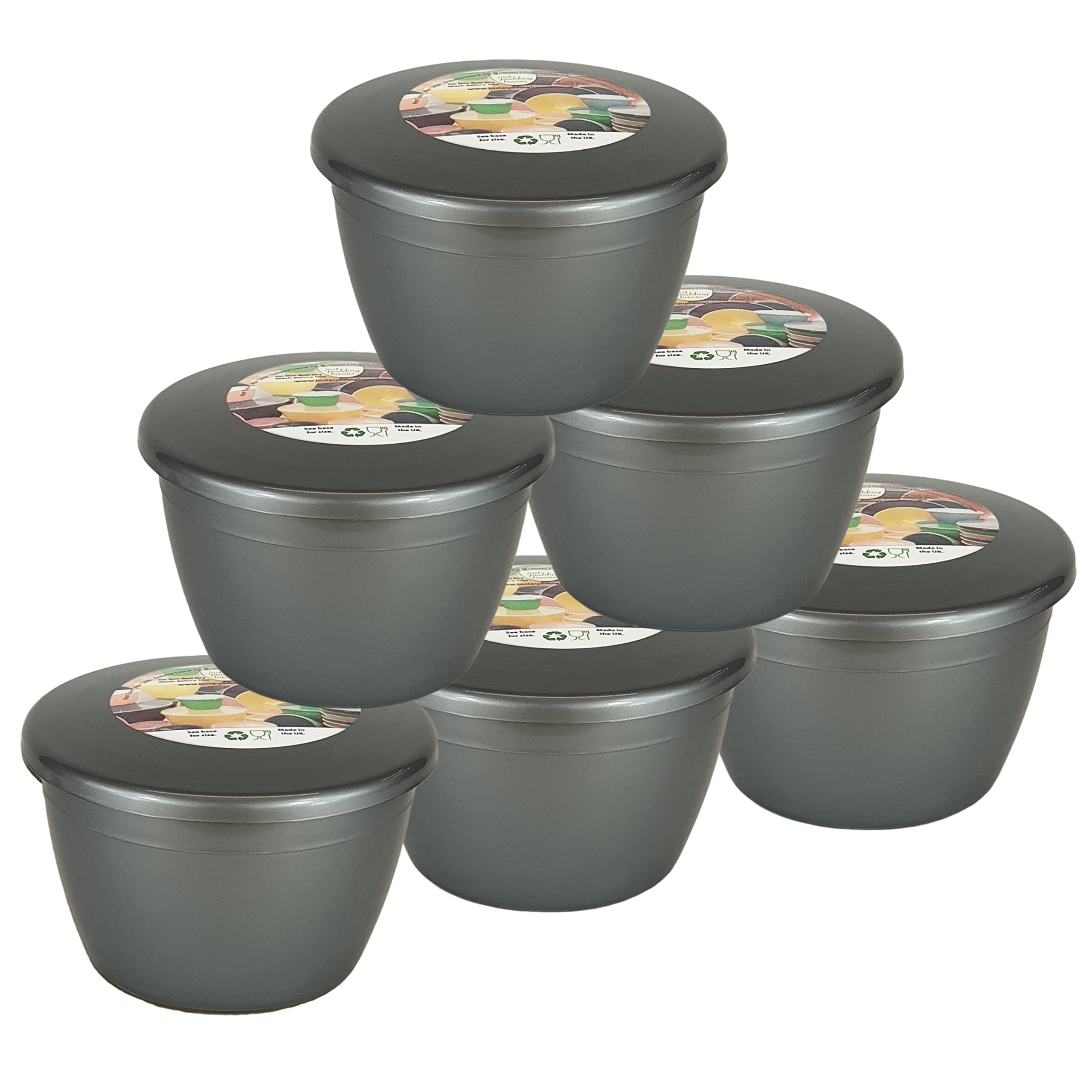 Just Pudding Basins Small 1/2 Pint Steaming Pudding Bowls With Lids Silver0.5Pt6Pk from B&Q