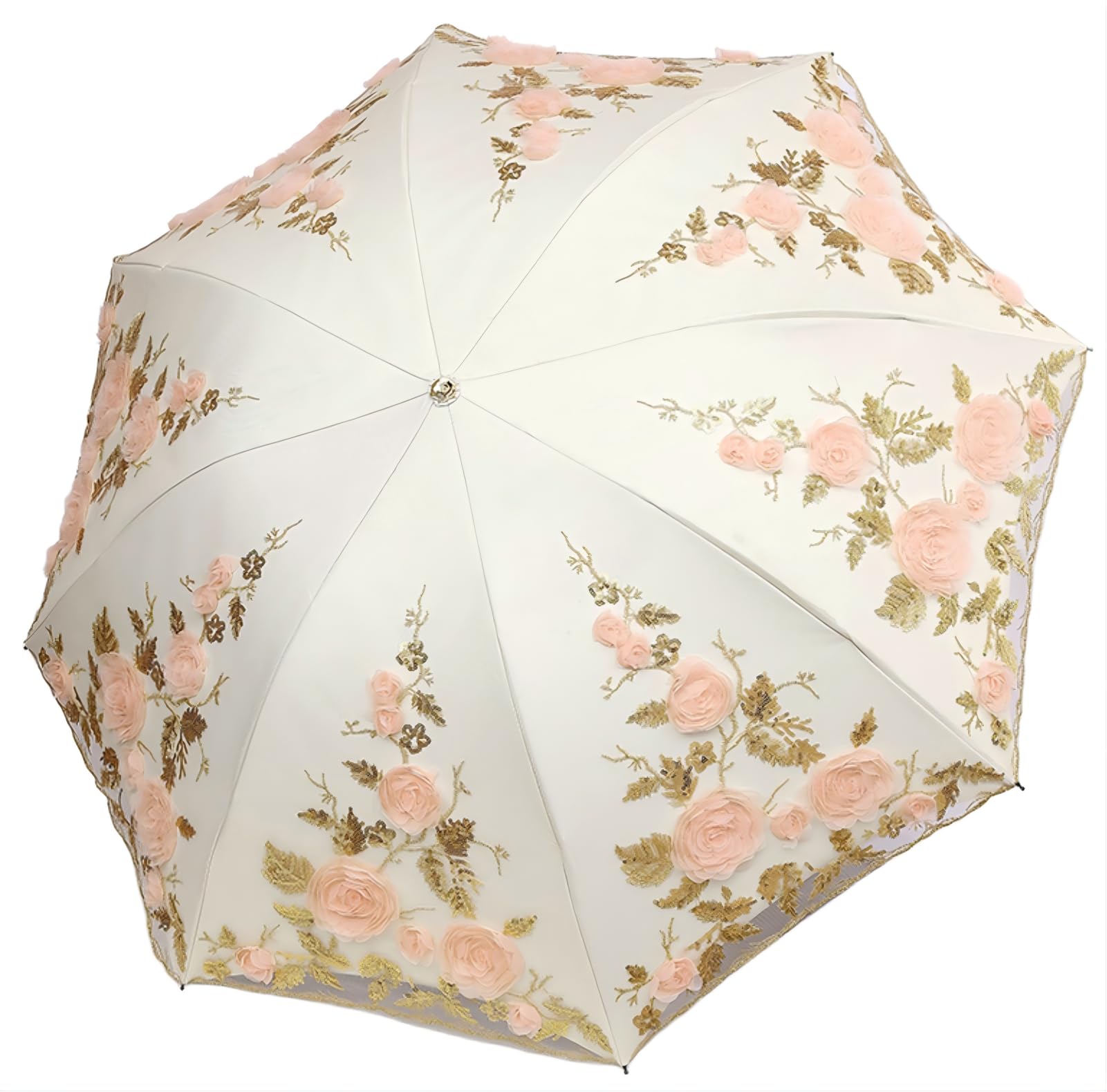 Vintage Lace UV Protection Parasol UPF 50+ Windproof Compact Umbrella