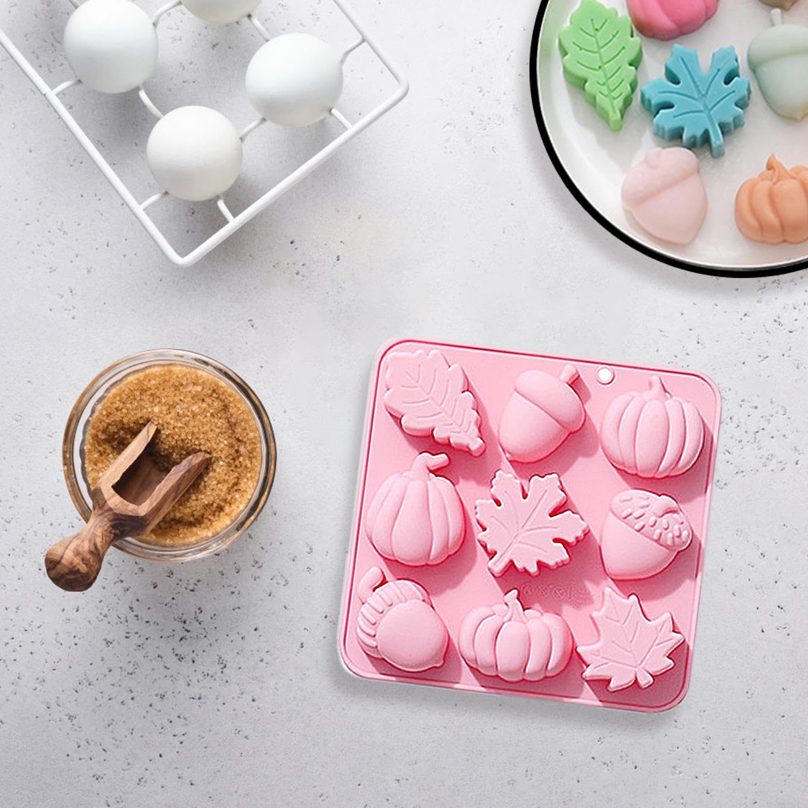 Moules En Silicone Feuille D'érable Et Citrouille - Pour Résine, Cire, Plâtre, Décoration Automne Et Halloween
