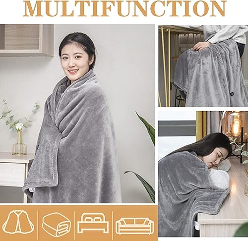 Miniatura 5 de LIOONS Manta eléctrica con calefacción eléctrica para adultos franela suave calentamiento rápido manta eléctrica lavable a máquina para uso en casa