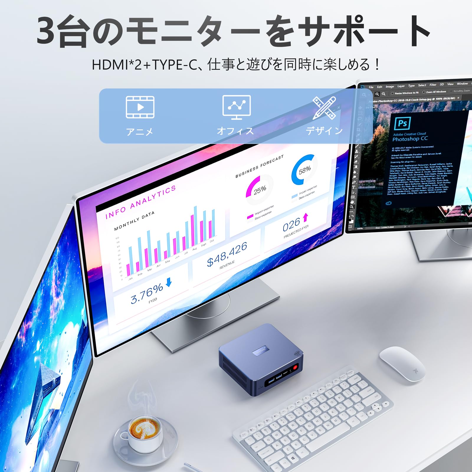 U59 Uシリーズ ミニPC 本体 PC短評】Celeron N5095搭載ミニPC「Beelink U59」、Gemini Lake