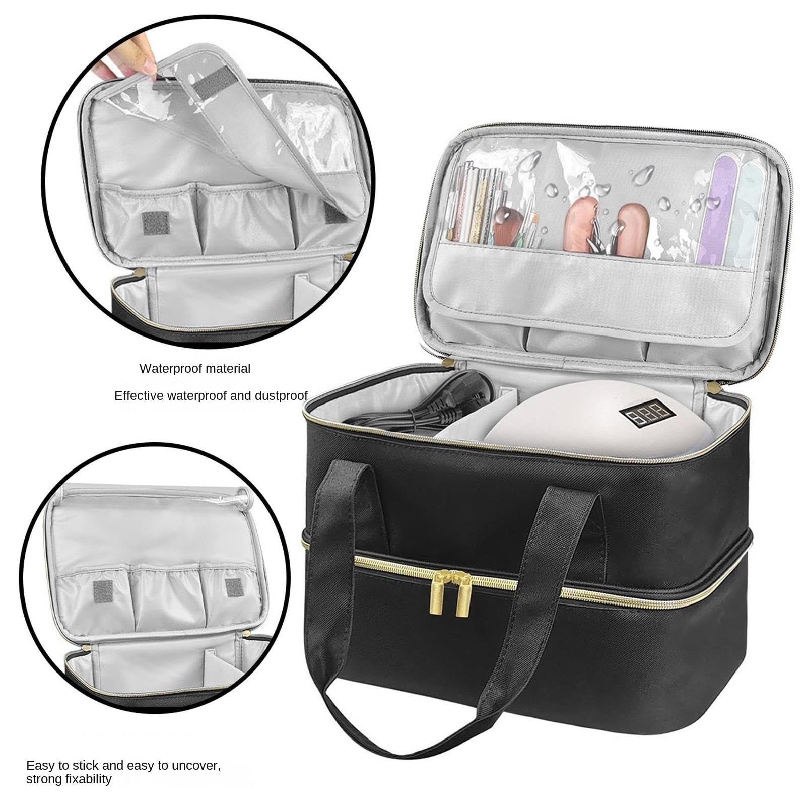Porta Smalti Valigetta Unghie Borsa Portaoggetti For Smalto A 2 Strati Con Tasca Superiore For Nail Art Borsa Viaggio
