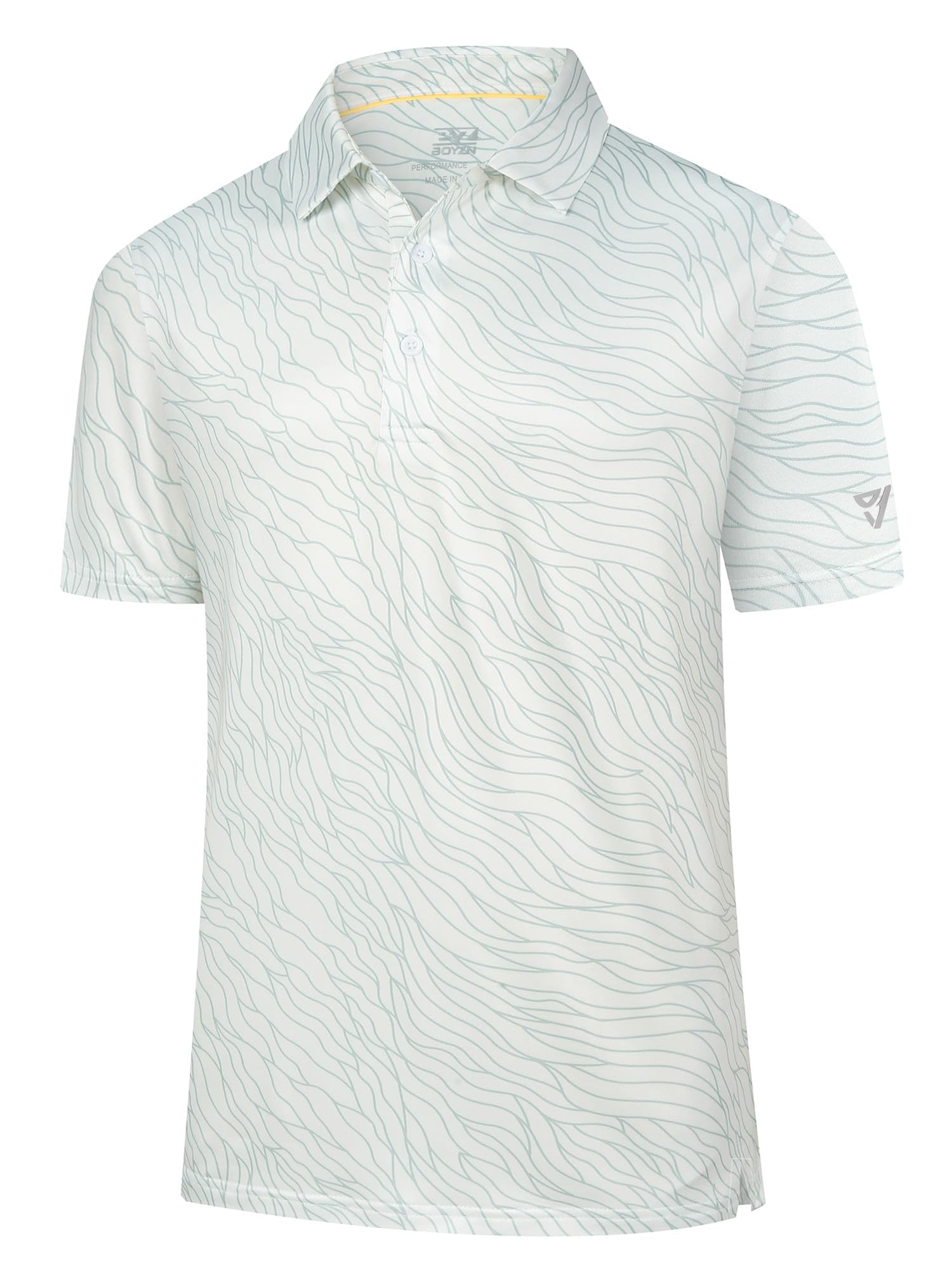 Boyzn Herren Golfshirt - Atmungsaktives & Schnelltrocknendes Poloshirt, Leichtes Einfarbiges/Bedrucktes Oberhemd für Freizeit und Sport