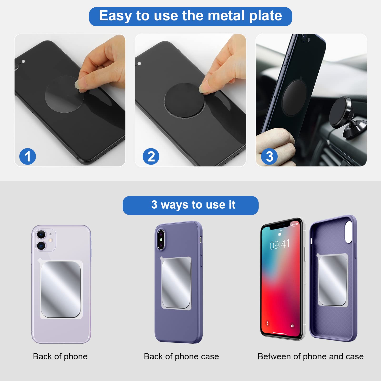 MIN CI Magnetplatten Für Handyhalterung - 25 Stück 65x45mm Selbstklebend