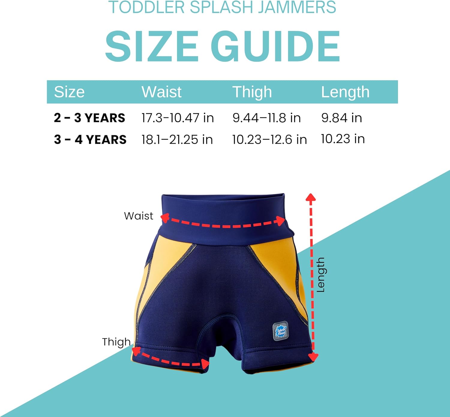 Splash About Kids Jammers (Navy/Jade, 7-8 Years)