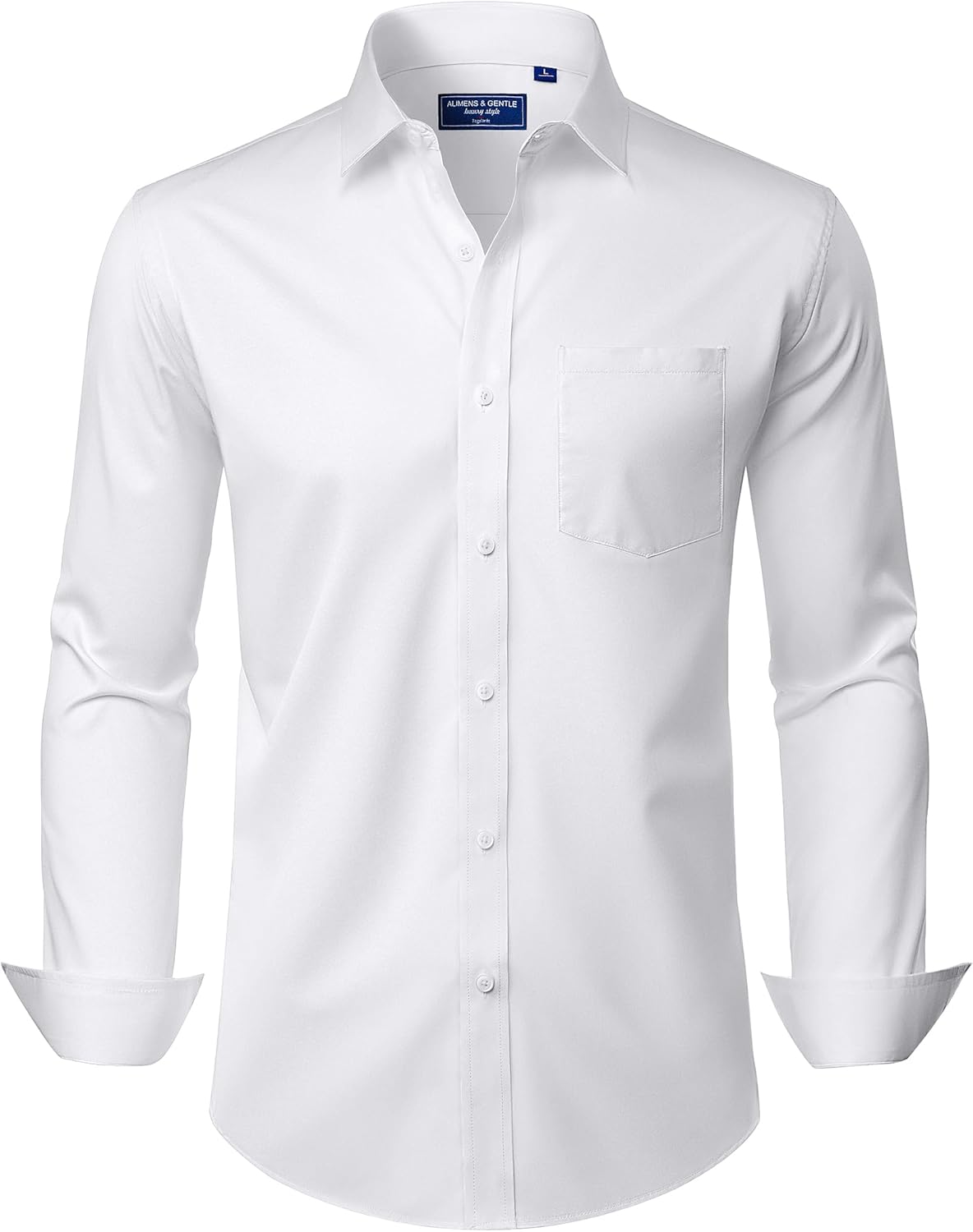 Alimens & Gentle Mens Dress Shirts Long Sleeve Wrinkle Free Stretch Business Casual Button Down Shirts