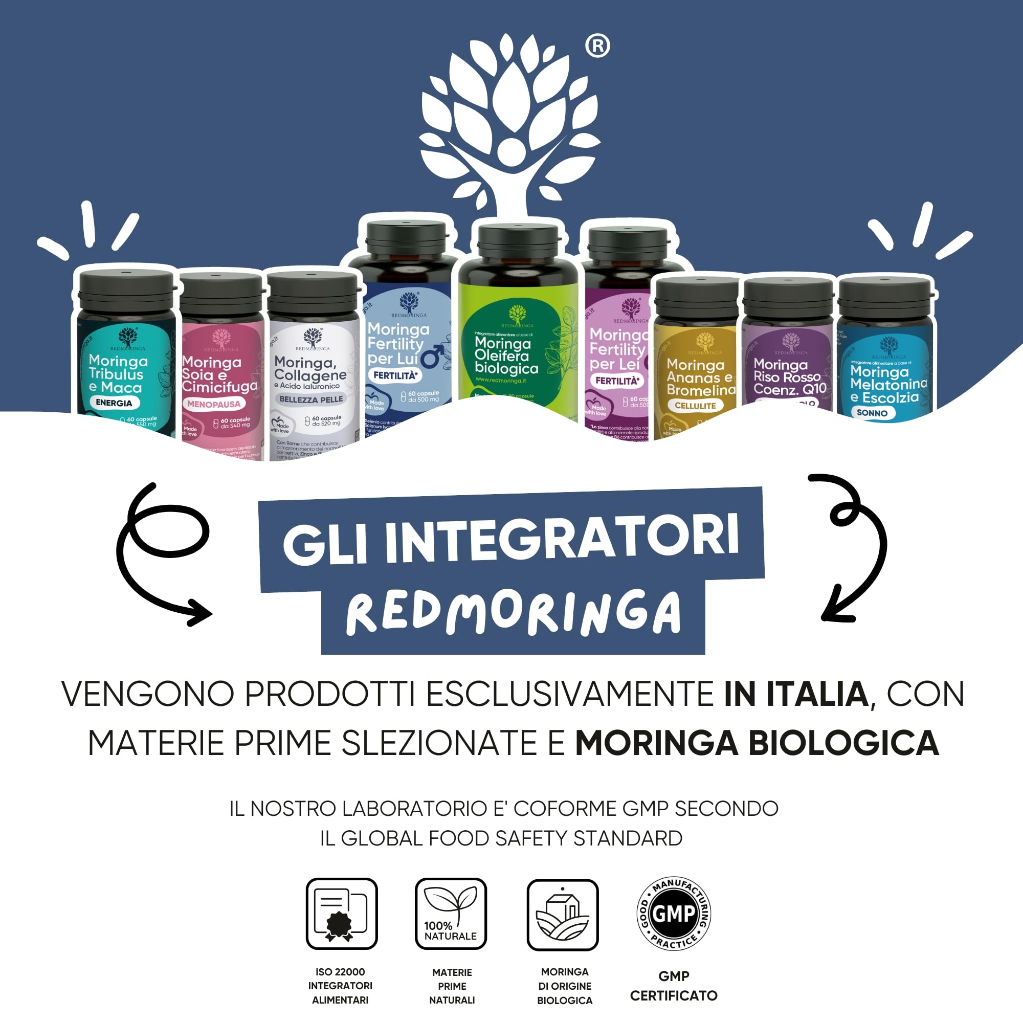 Integratore Microcircolo Gambe Mirtillo Nero e Vite Rossa con Moringa BIO - NUOVA FORMULA - Vite rossa Integratore Riduce Pesantezza e stimola Circolazione Gambe | 60 Capsule 100% Naturali RedMoringa