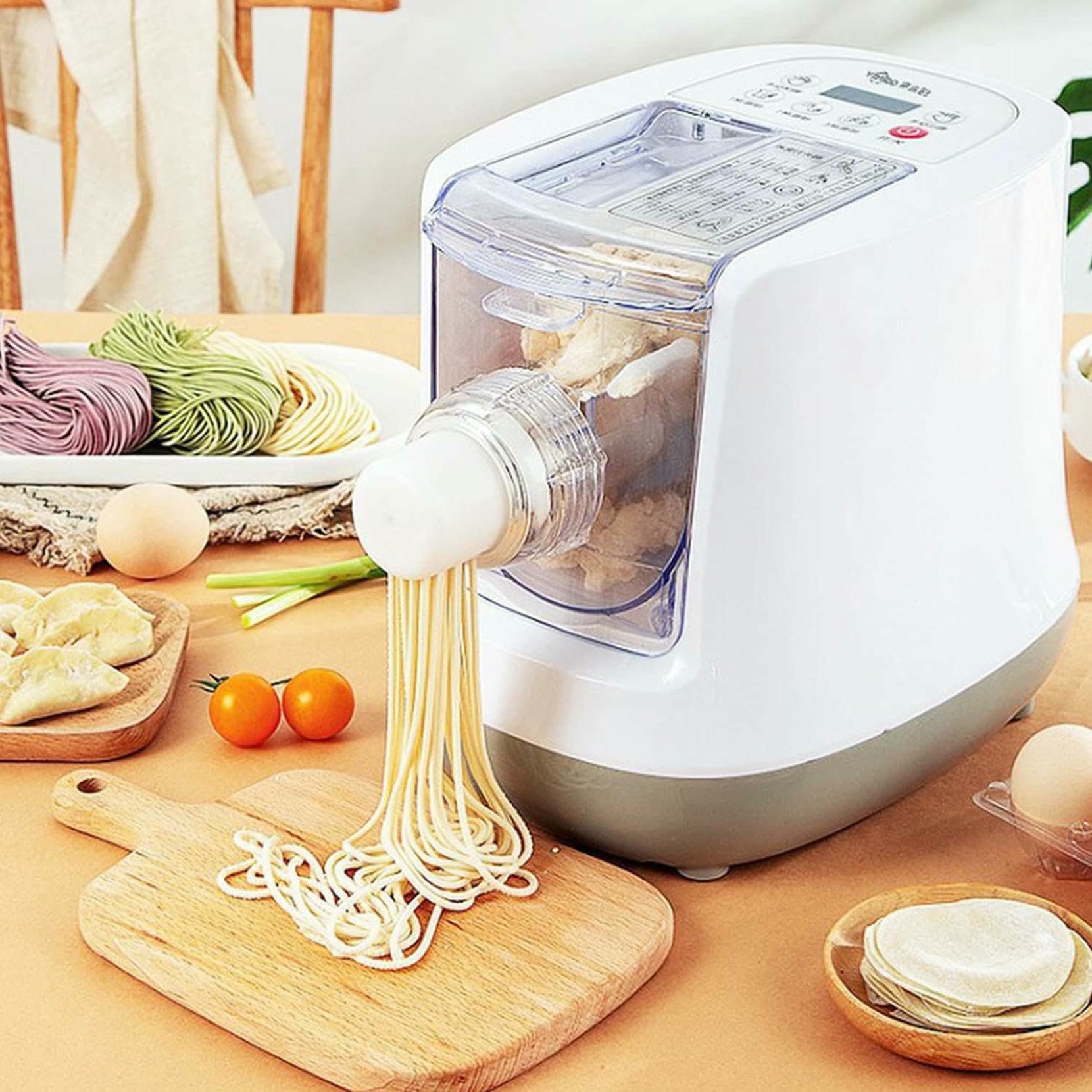 Pasta Eléctrica Y Noodle Maker - Espagueti Fresco Casero En 10 Minutos! Extrusora Automática De Hojas De Masa Y Pasta para Uso En Cocina Doméstica - ¡13 Formas De Fideos!