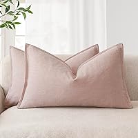 Vista 71 de Foindtower - Paquete de 2 fundas de cojín decorativas de lino unicolor, funda de cojín de acento suave, estilo bohemio, rústico y neutral