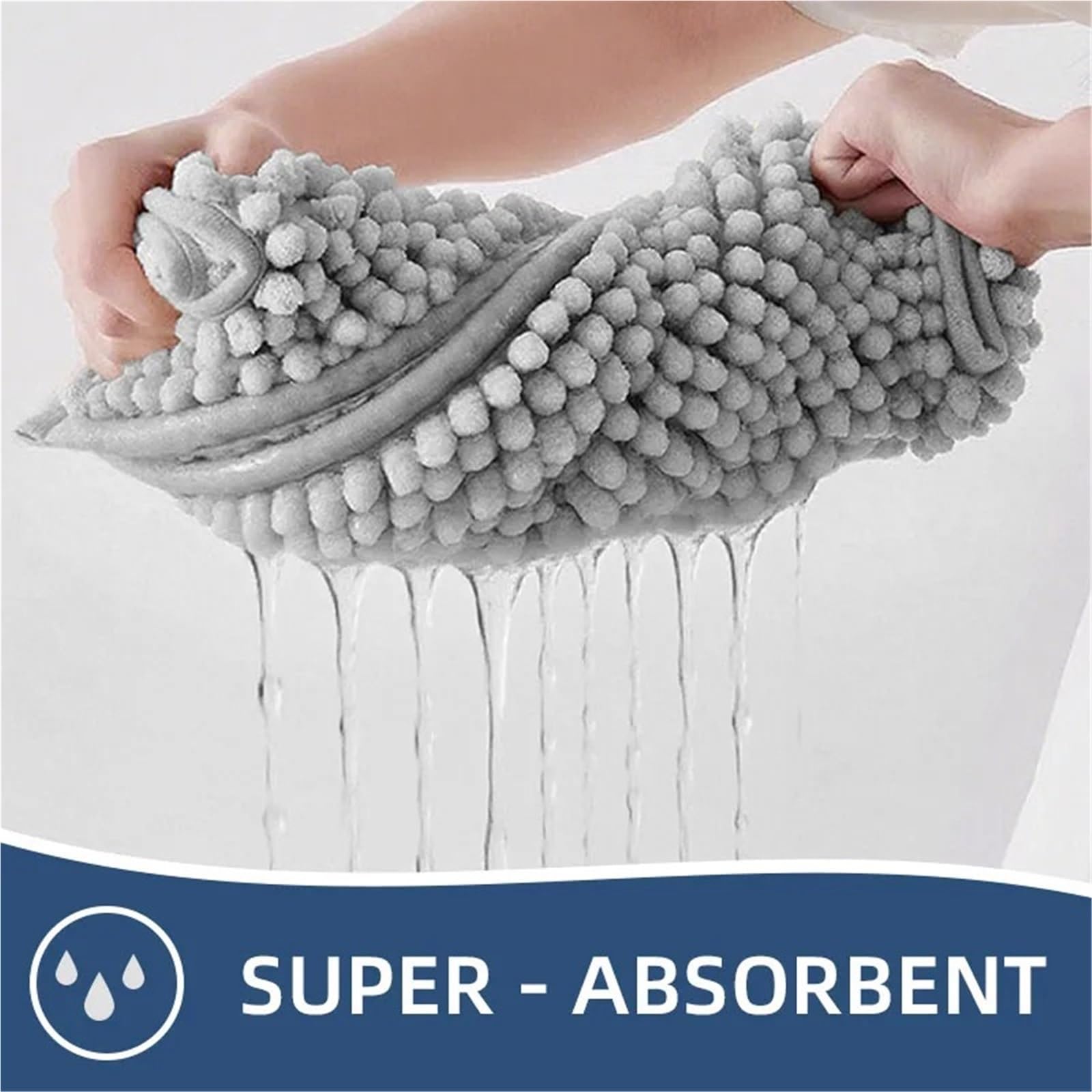 Juego De Alfombras Baño Chenilla Terciopelo 3 Piezas | Alfombrilla de baño impermeable, antideslizante, ultrasuave, lavable a máquina y en seco