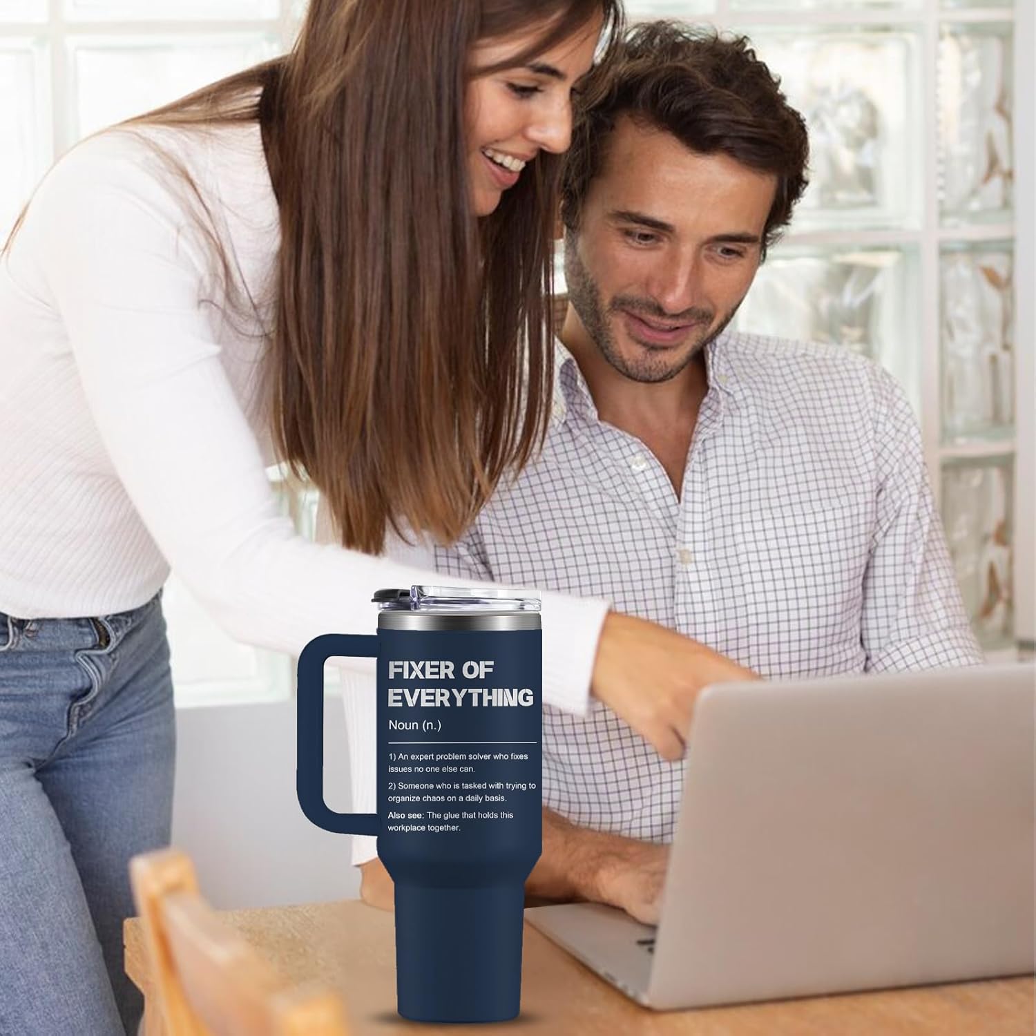 Let Me Drop Everything 40oz Stainless Steel Insulated Tumbler, Funny Gifts for Coworker Boss Day Gift for Men, Fixer of Everything Gifts for Birthday/Christmas/Appreciation Office Mug - Image 6