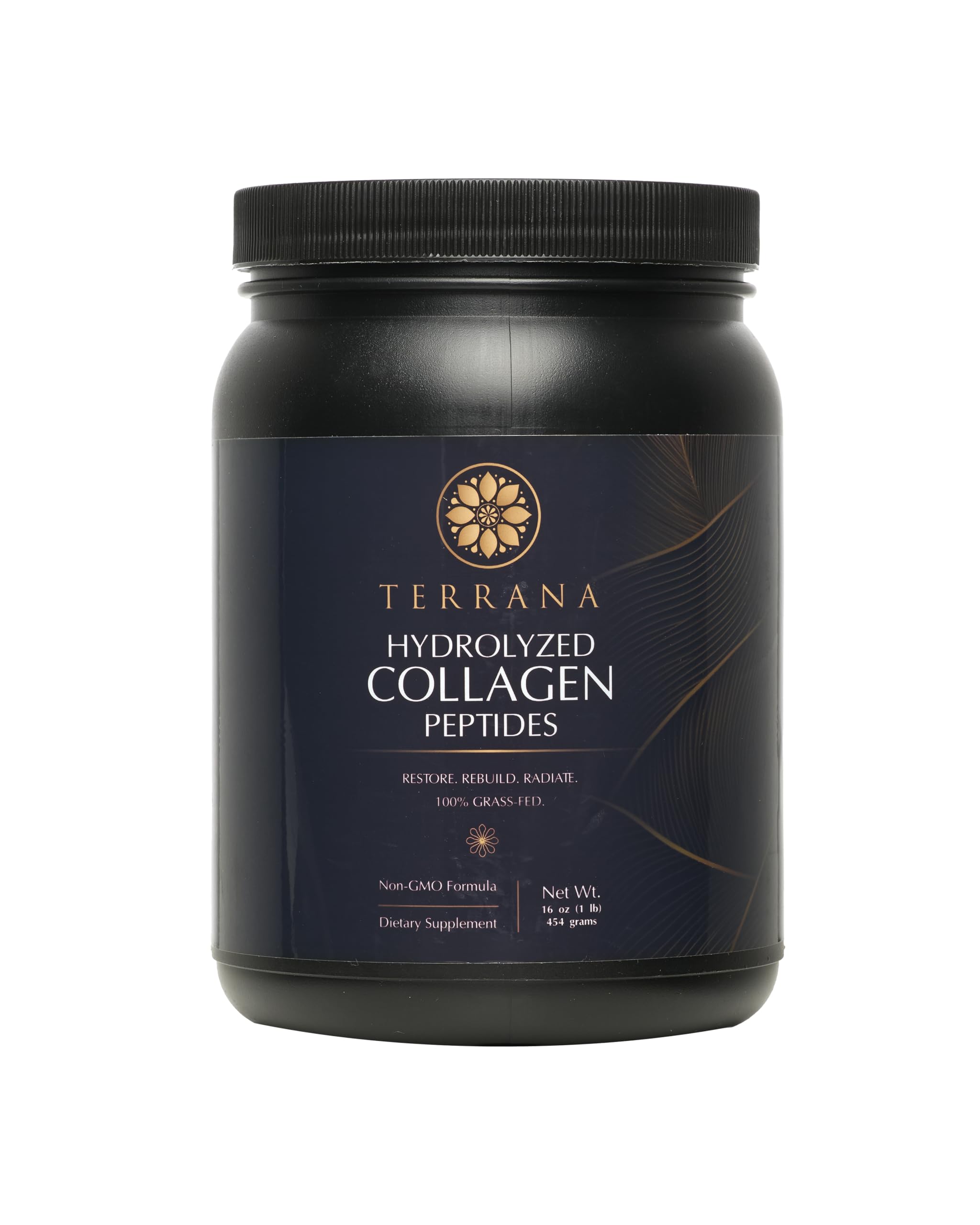 Terrana Collagen Peptides Powder – Grass-Fed Hydrolyzed Bovine Collagen for Skin, Hair, Nails & Joints – Unflavored, Easy-Mixing, Keto & Paleo Friendly